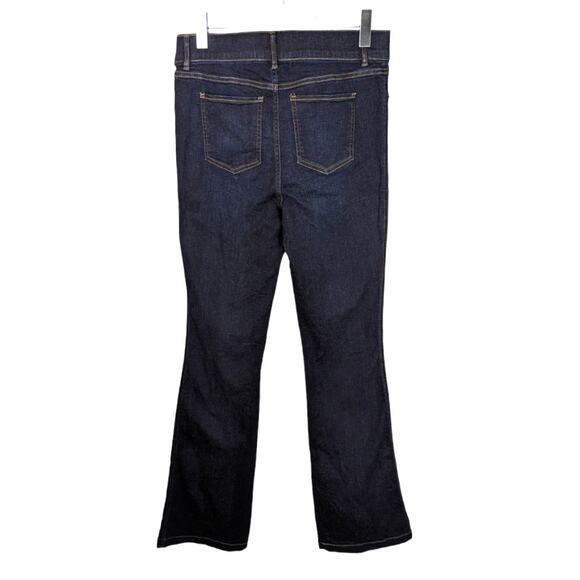 Spanx Flare Jeans Midnight Shade Dark Wash Pull On Stretch Denim Large Tall - Picture 2 of 7